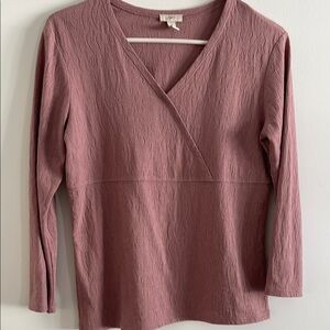 Women's Mauve V-Neck Top